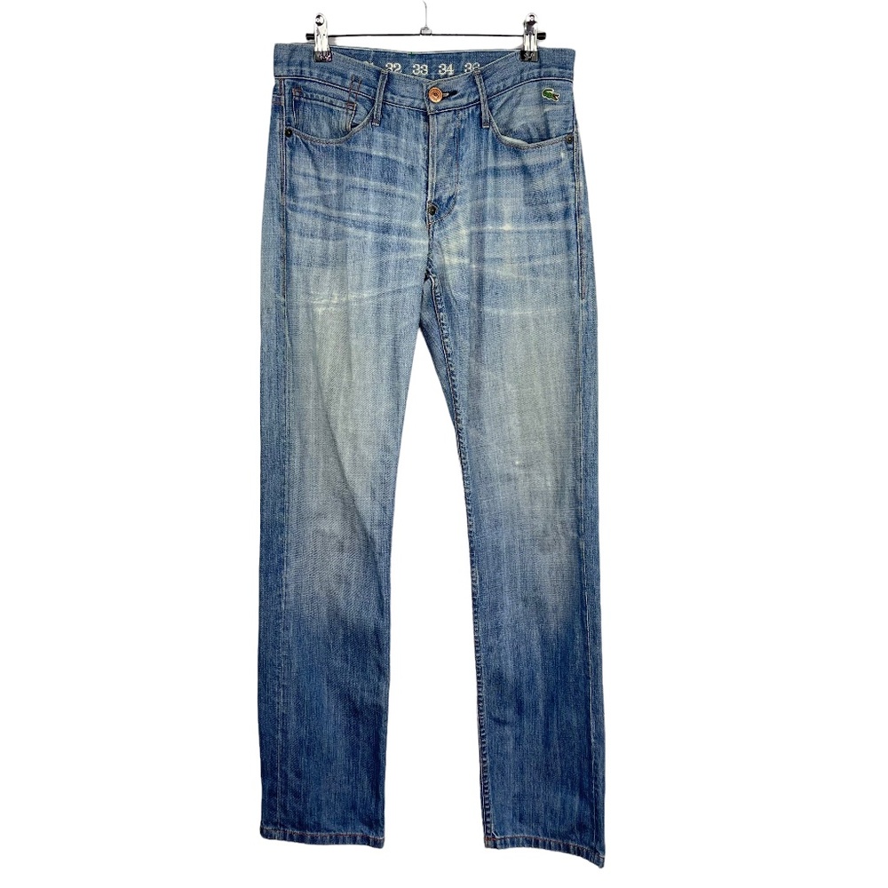 Lacoste Earnest Light Wash Fulton 306 Straight Leg Denim Jeans Men's Sz 29